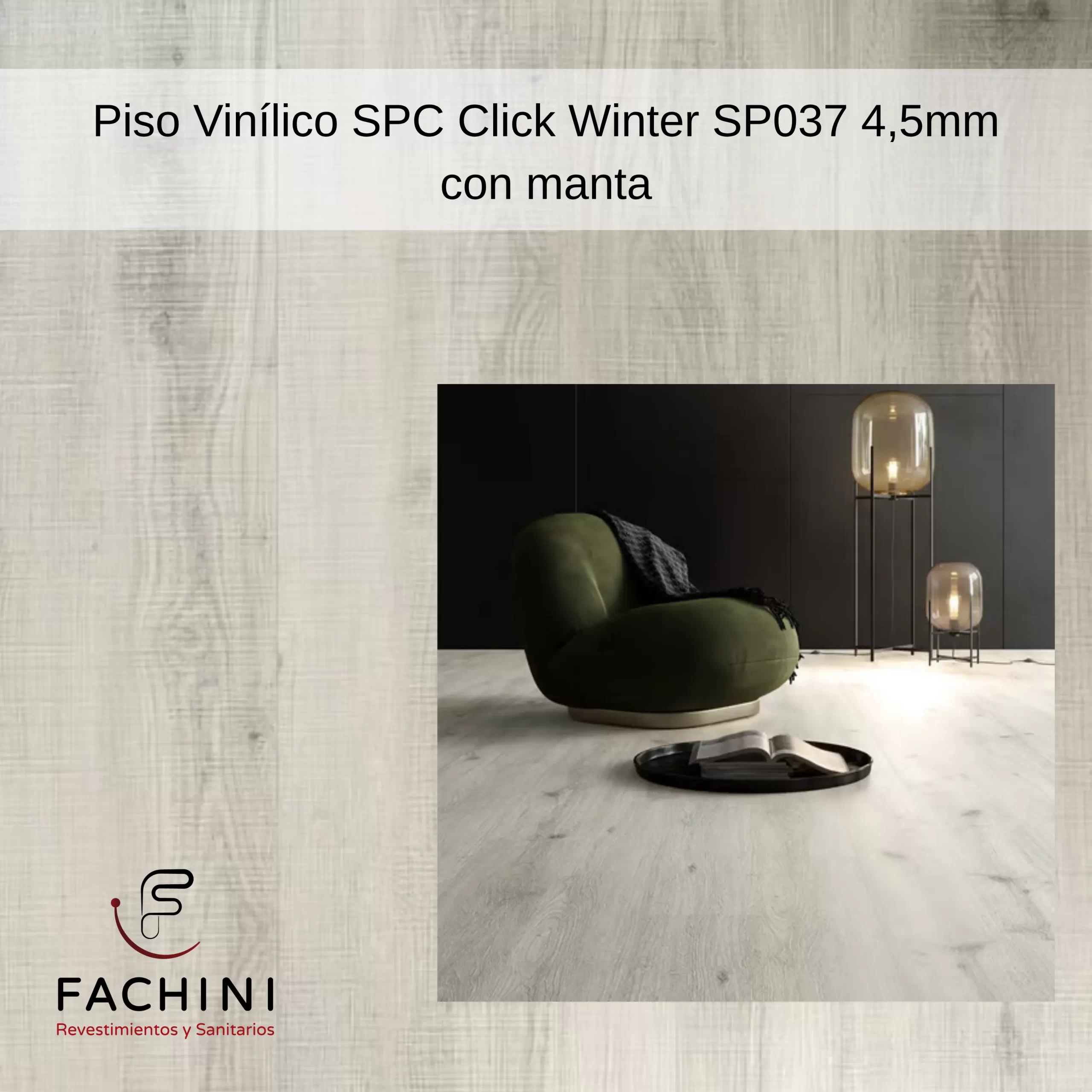 Piso Vinílico SPC Click Winter SP037 4,5mm con manta