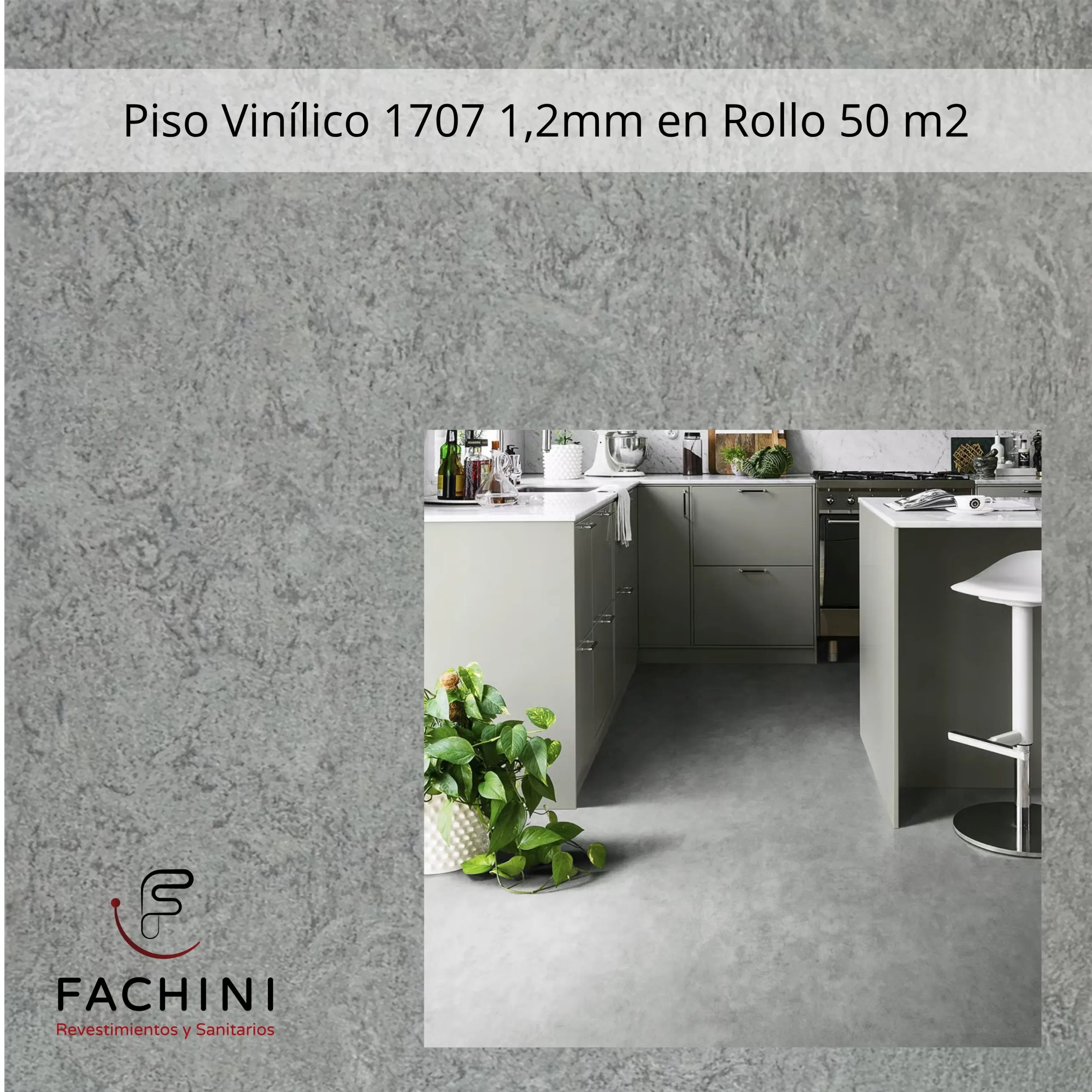 Piso Vinílico 1707 1,2mm en Rollo 50 m2